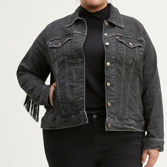 🆕️ LEVI'S Ex-Boyfriend's Trucker Fringe Jacket! - Picture 4 of 8